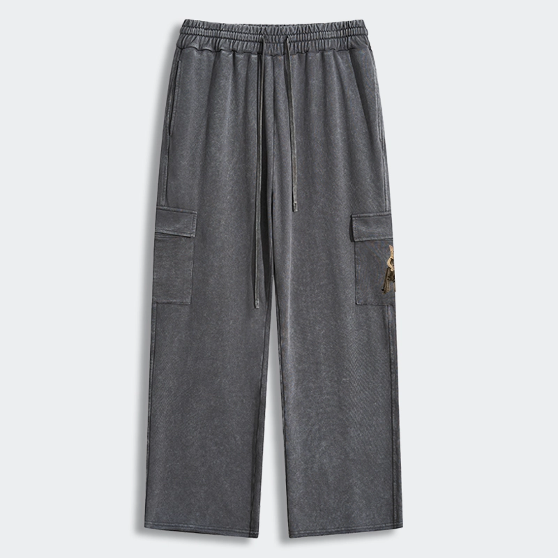 Tokyo-Tiger Orange Cat’s Tight Embrace Washed Utility Sweatpants