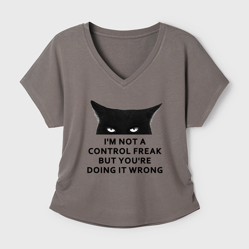 Tokyo-Tiger Control Freak Funny Modal Dolman Sleeve T-Shirt