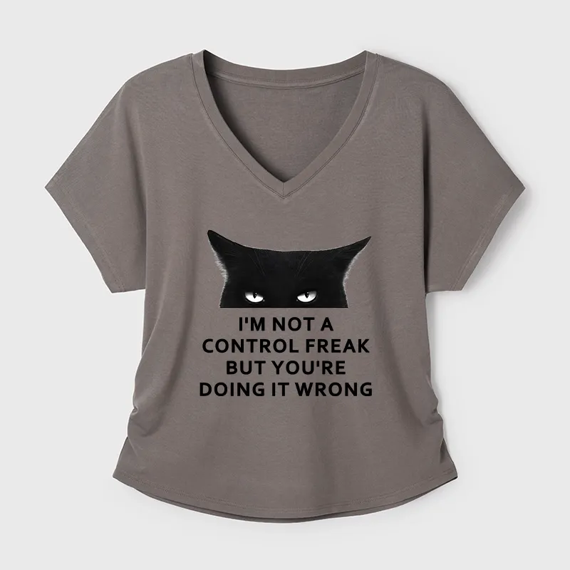 Tokyo-Tiger Control Freak Funny Modal Dolman Sleeve T-Shirt