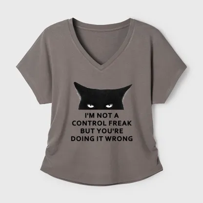 Tokyo-Tiger Control Freak Funny Modal Dolman Sleeve T-Shirt