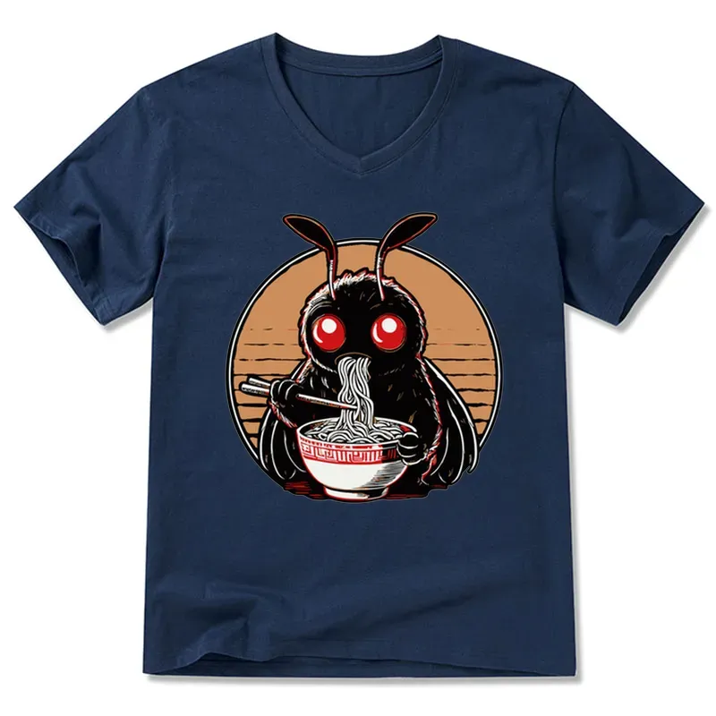 Tokyo-Tiger Mothman Eats Japanese Ramen V-Neck Classic T-Shirt