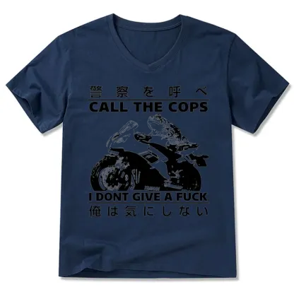 Tokyo-Tiger Funny Frog Riding A Motorcycle V-Neck Classic T-Shirt