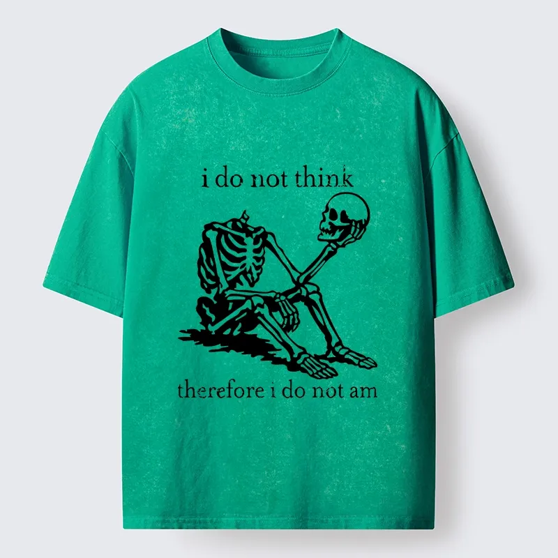 Tokyo-Tiger Philosophical Skeleton Meme Washed T-Shirt