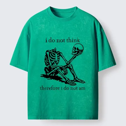 Tokyo-Tiger Philosophical Skeleton Meme Washed T-Shirt