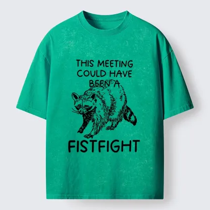 Tokyo-Tiger Fistfight Instead Of Boring Meeting Washed T-Shirt