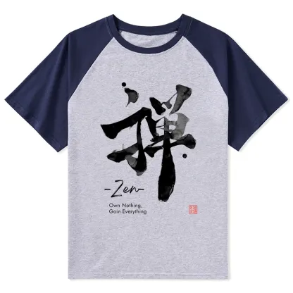 Tokyo-Tiger Zen Texts Raglan T-shirt