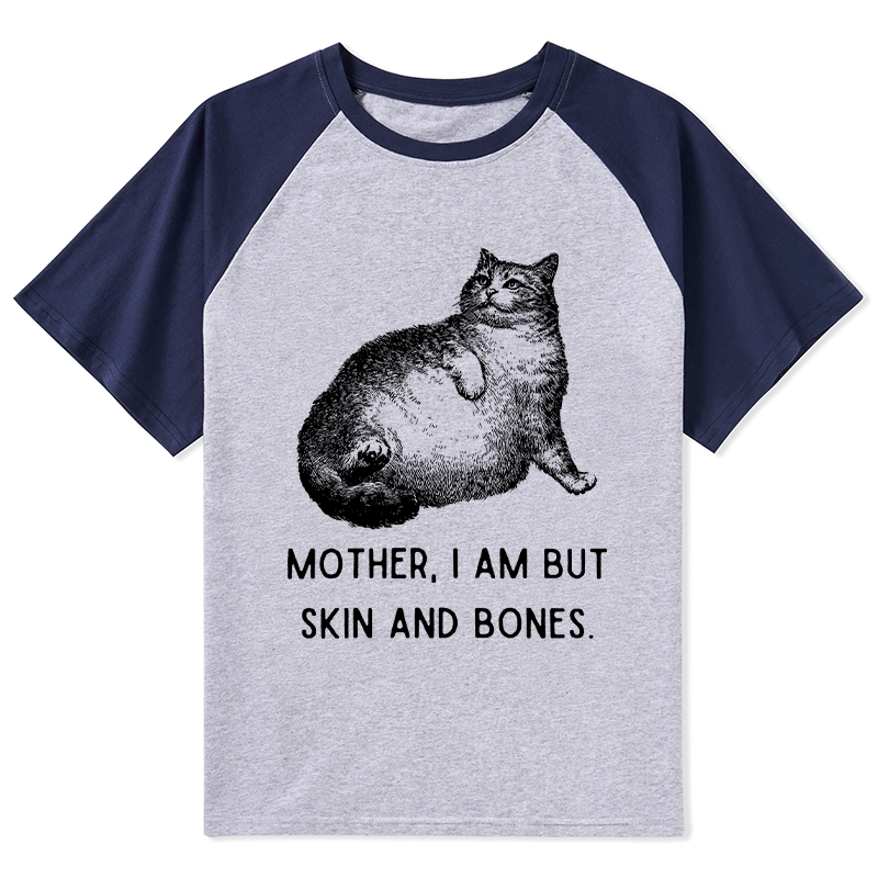 Tokyo-Tiger Skin & Bones Cat Raglan T-shirt