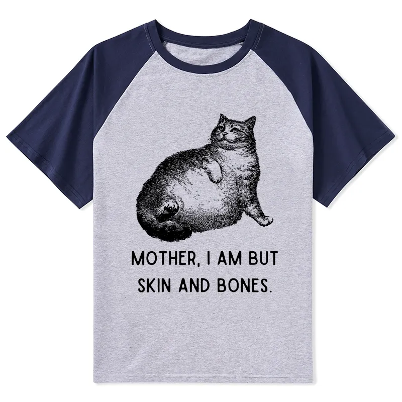 Tokyo-Tiger Skin & Bones Cat Raglan T-shirt