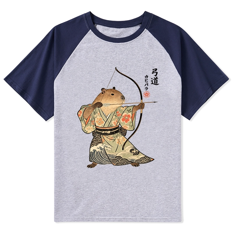 Tokyo-Tiger Capybara Archery Raglan T-shirt
