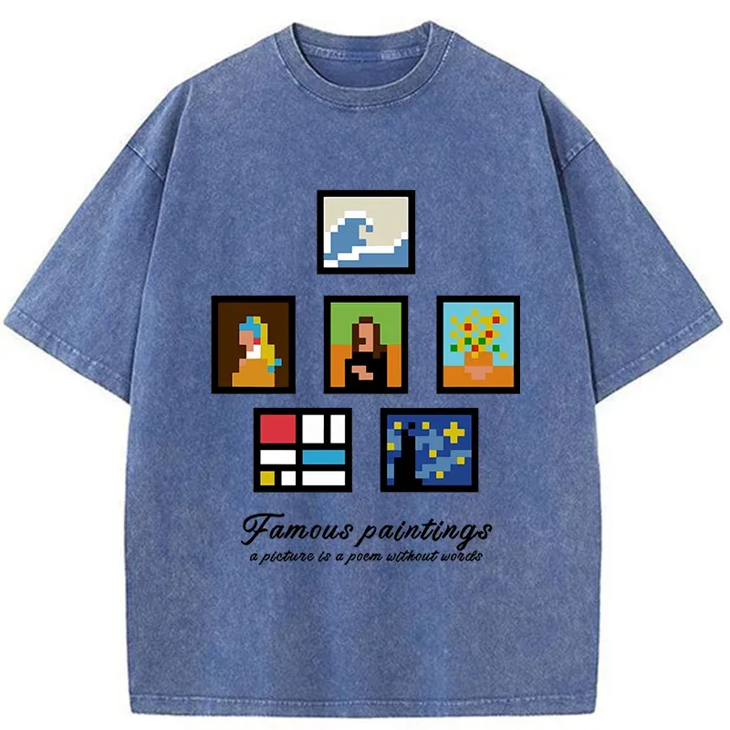 Tokyo-Tiger Famous Paintings Washed T-Shirt