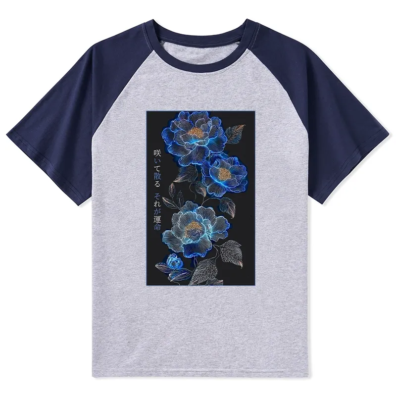 Tokyo-Tiger The Sea Of Flowers In The Darkness Raglan T-shirt