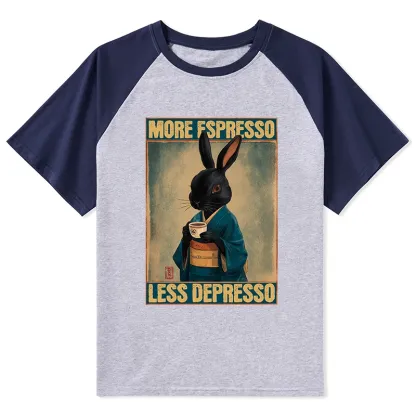 Tokyo-Tiger More Espresso Less Depresso Raglan T-shirt