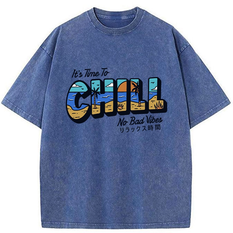 Tokyo-Tiger It's Time To Chill Washed T-Shirt