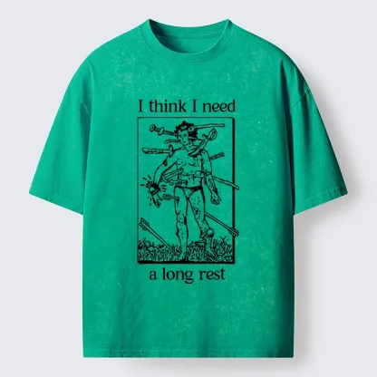 Tokyo-Tiger Long Rest For The Weary Fighter Washed T-Shirt