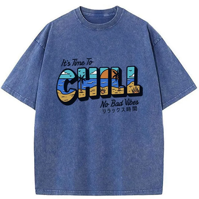 Tokyo-Tiger It's Time To Chill Washed T-Shirt