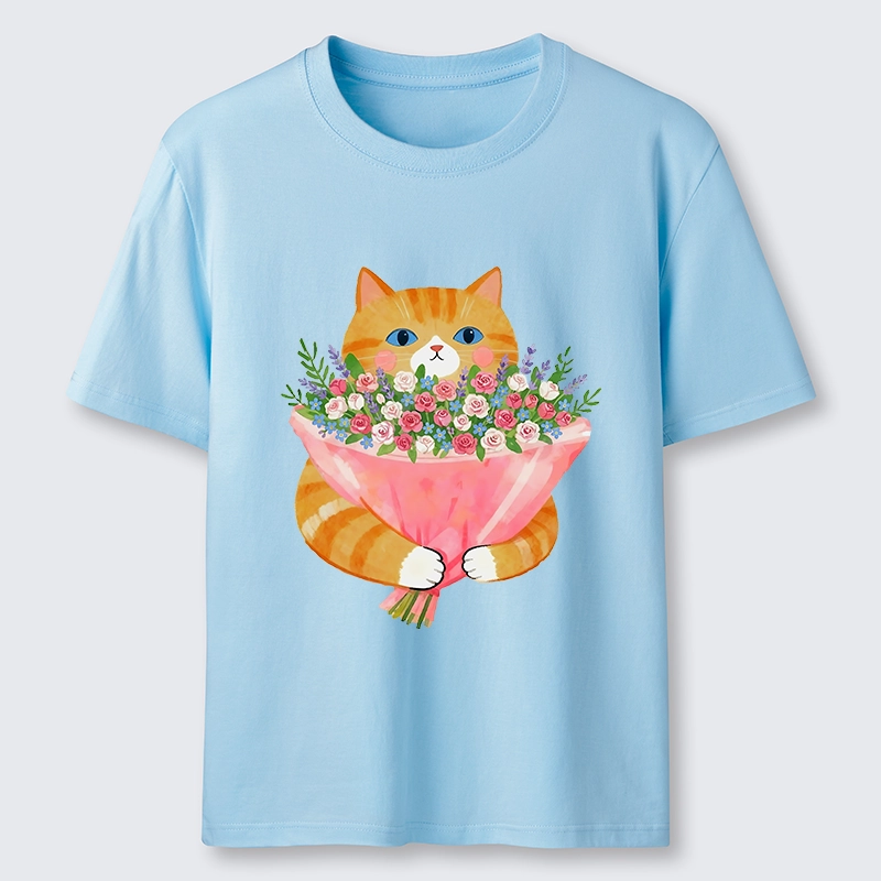 Tokyo-Tiger Cozy Cat Offering A Bouquet Classic T-Shirt