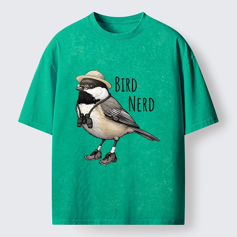 Tokyo-Tiger Bird Nerd Chickadee Explorer Washed T-Shirt