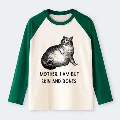 Tokyo-Tiger Skin & Bones Cat Raglan Long Sleeve T-shirt