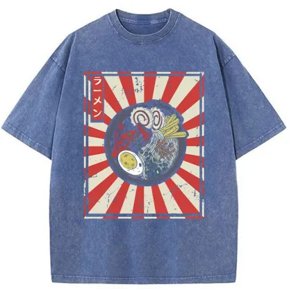 Tokyo-Tiger Japanese Delicious Ramen Washed T-Shirt