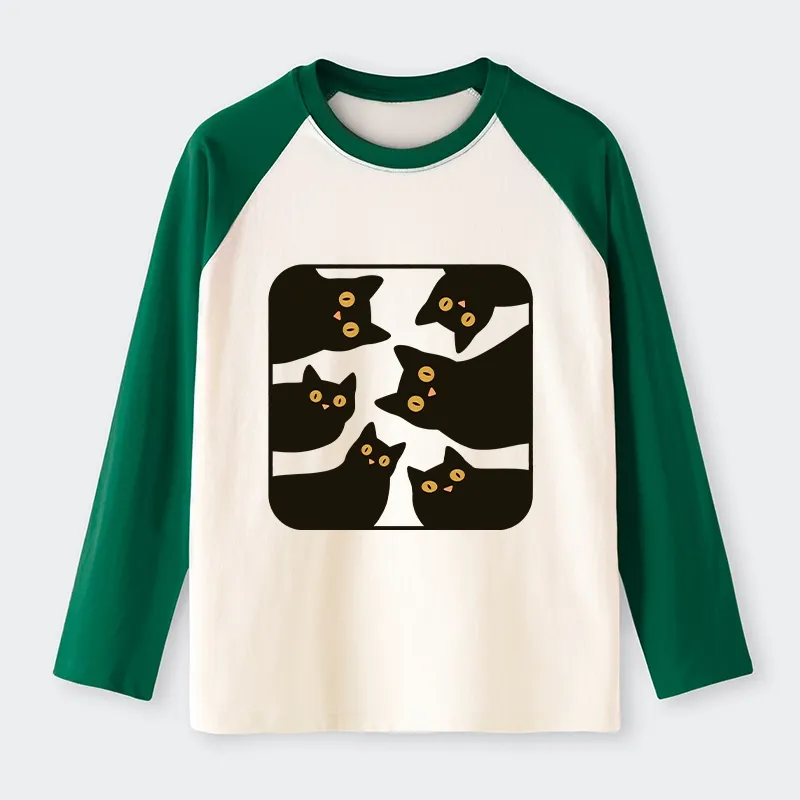 Tokyo-Tiger Cats Are Watching You Raglan Long Sleeve T-shirt Sale