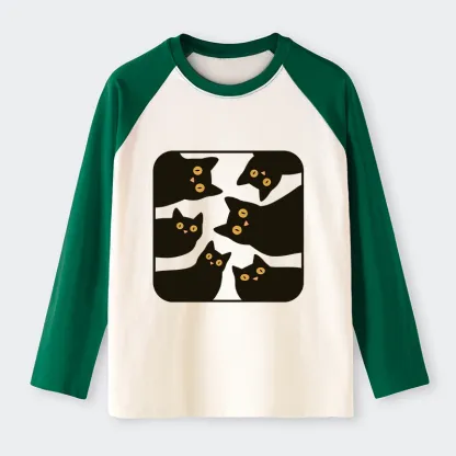 Tokyo-Tiger Cats Are Watching You Raglan Long Sleeve T-shirt