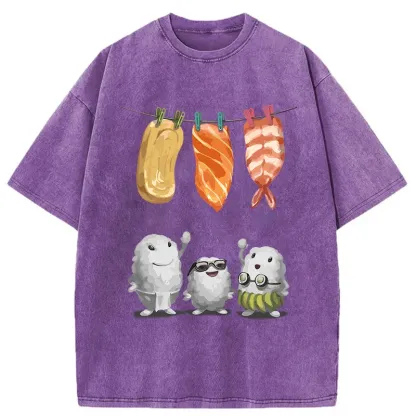 Tokyo-Tiger Sushis Are Drying Their Clothes Washed T-Shirt