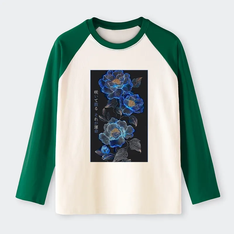 Tokyo-Tiger The Sea Of Flowers In The Darkness Raglan Long Sleeve T-shirt