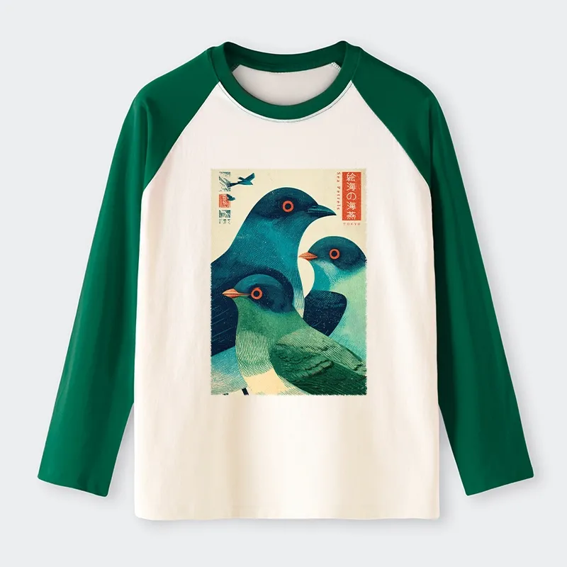 Tokyo-Tiger Petrels Of The Painted Sea Raglan Long Sleeve T-shirt