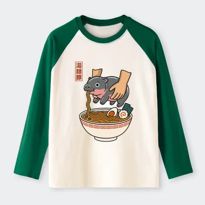 Tokyo-Tiger Noodles Got Me Raglan Long Sleeve T-shirt