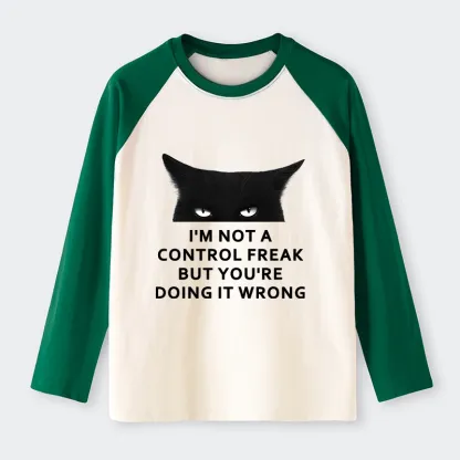 Tokyo-Tiger Control Freak Funny Raglan Long Sleeve T-shirt