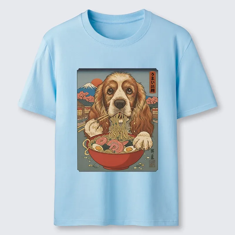 Tokyo-Tiger Dog Slurping Ramen In Japanese Style Classic T-Shirt