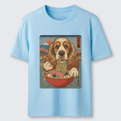 Tokyo-Tiger Dog Slurping Ramen In Japanese Style Classic T-Shirt