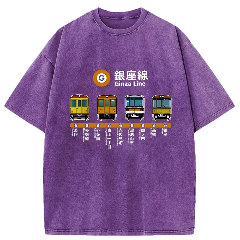 Tokyo-Tiger Japanese Ginza Line Washed T-Shirt