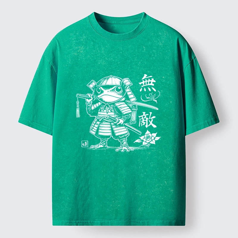 Tokyo-Tiger Samurai Frog Warrior Washed T-Shirt