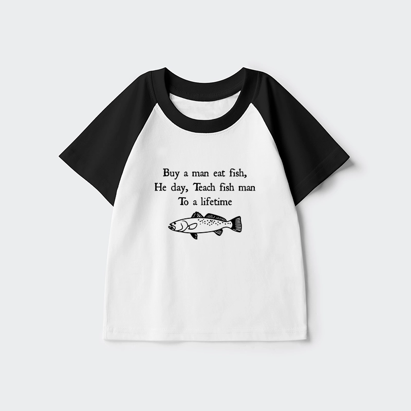 Tokyo-Tiger Man Eat Fish Meme Raglan T-shirt