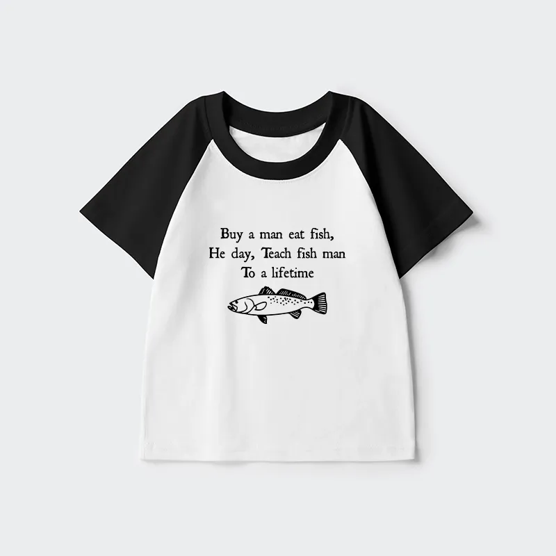 Tokyo-Tiger Man Eat Fish Meme Raglan T-shirt