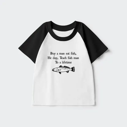 Tokyo-Tiger Man Eat Fish Meme Raglan T-shirt