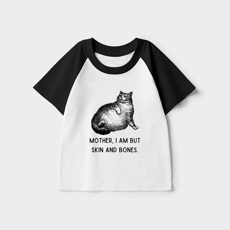 Tokyo-Tiger Skin & Bones Cat Kids Raglan T-shirt