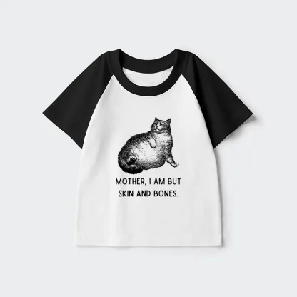 Tokyo-Tiger Skin & Bones Cat Kids Raglan T-shirt