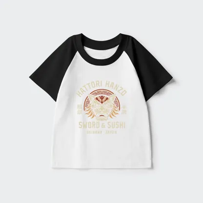 Tokyo-Tiger Hattori Lion Japanese Samurai Kids Raglan T-shirt
