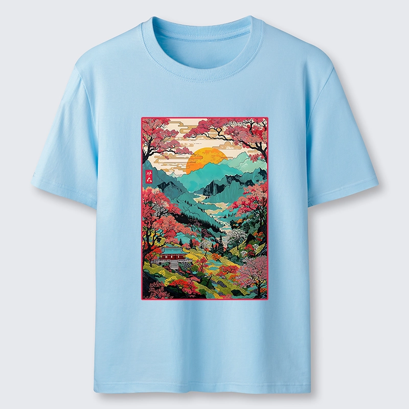 Tokyo-Tiger Golden Sun Over Serene Valley Classic T-Shirt