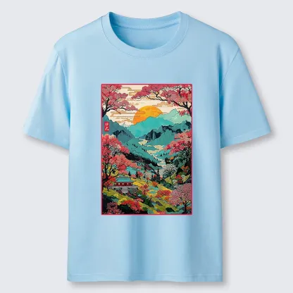 Tokyo-Tiger Golden Sun Over Serene Valley Classic T-Shirt
