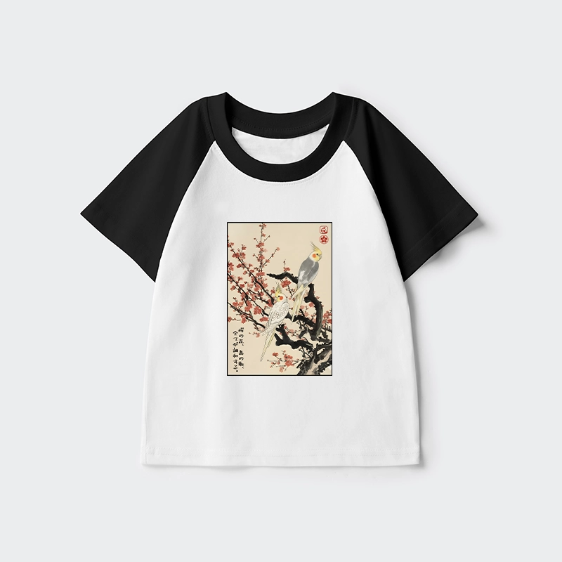 Tokyo-Tiger Whispers of Silent Blossoms Kids Raglan T-shirt