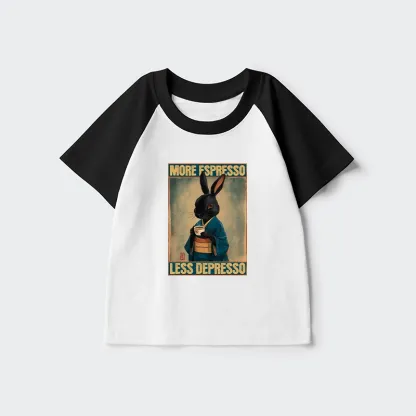 Tokyo-Tiger More Espresso Less Depresso Rabbit Kids Raglan T-shirt