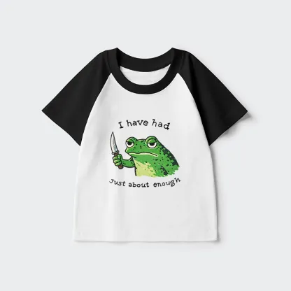 Tokyo-Tiger Impatient Frog Kids Raglan T-shirt