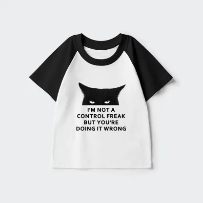 Tokyo-Tiger Control Freak Funny Kids Raglan T-shirt