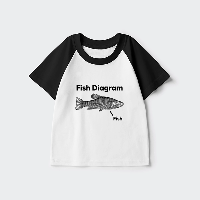 Tokyo-Tiger A Funny Guide to Fish Meme Kids Raglan T-shirt