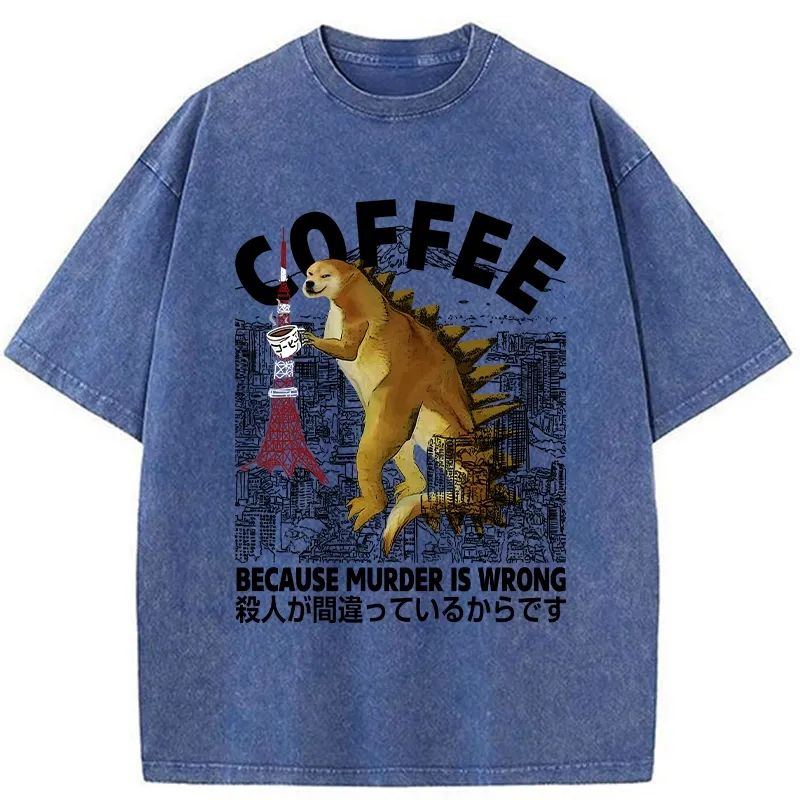 Tokyo-Tiger Because Murder Is Wrong Washed T-Shirt