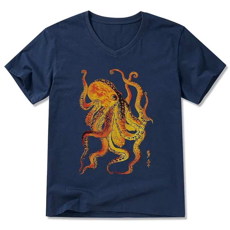 Tokyo-Tiger Deep Sea Gorgeous Octopus V-Neck Classic T-Shirt