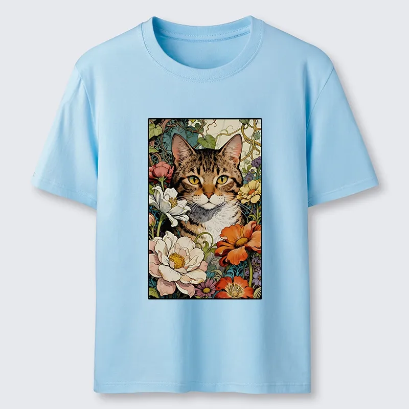 Tokyo-Tiger A Cat Hidden In Flowers Classic T-Shirt